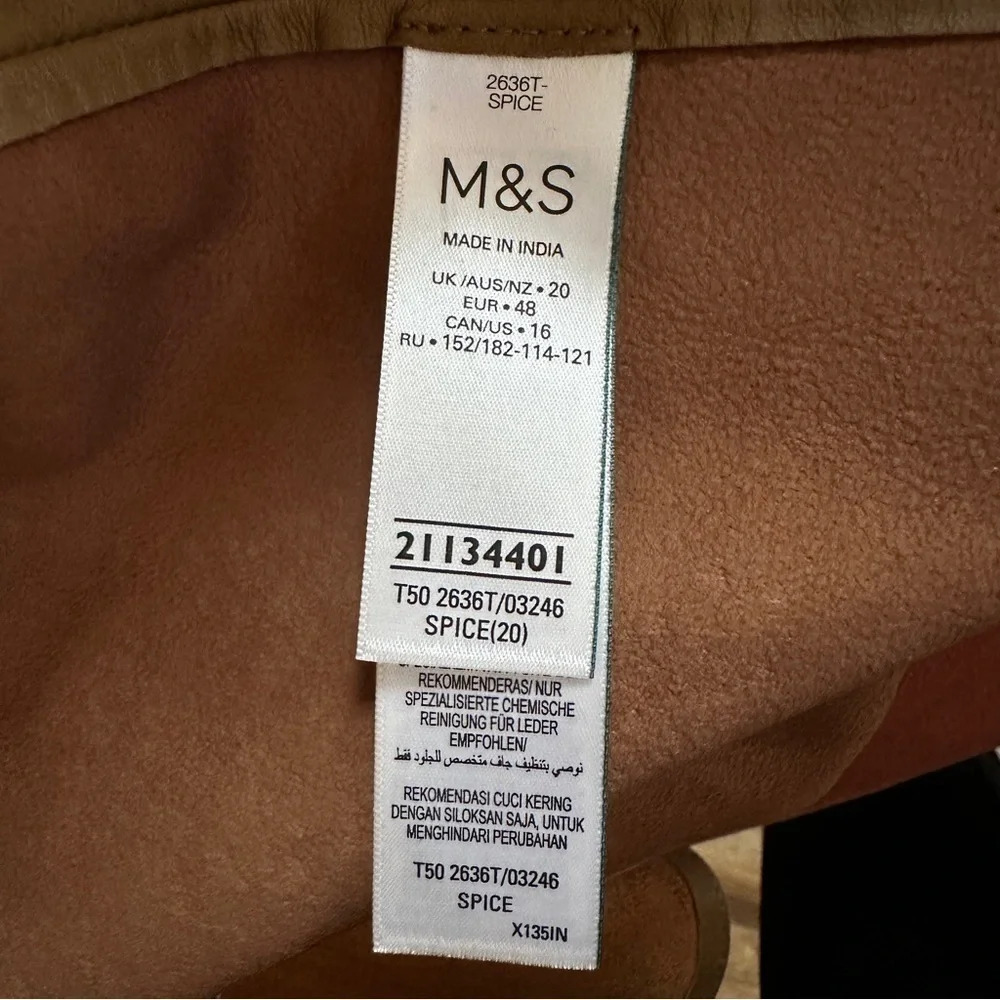 Autograph by Marks & Spencer 100% Leather Snap-front Shirt Jacket - US Size 16 - Picture 15 of 17